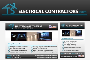 TS Electrical Contractors Logo and Adverts